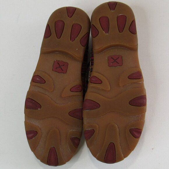 Twisted X Boots Red/Multi Women's Boat Shoes Driving Mocs D Toe Size 7 - Picture 9 of 11